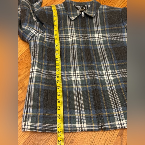 Vintage Paul Levy Plaid Wool Full Zip Blazer Jacket with Low Key Shoulder Pads. - Picture 8 of 10